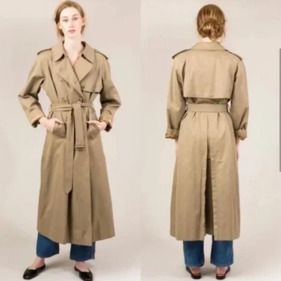 Burberrys LondonVintage Classic Trench Coat Nova Check Lining Size 12 Long